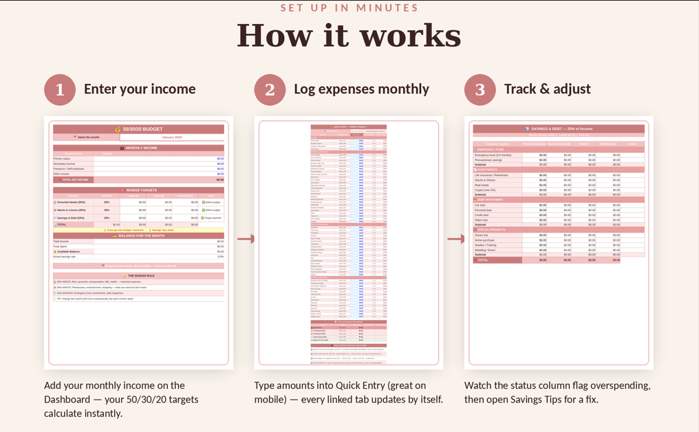 Budget Planner | Digital Budget Planner (English & French) | Excel Budget Tracker