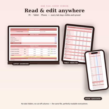 Budget Planner | Digital Budget Planner (English & French) | Excel Budget Tracker