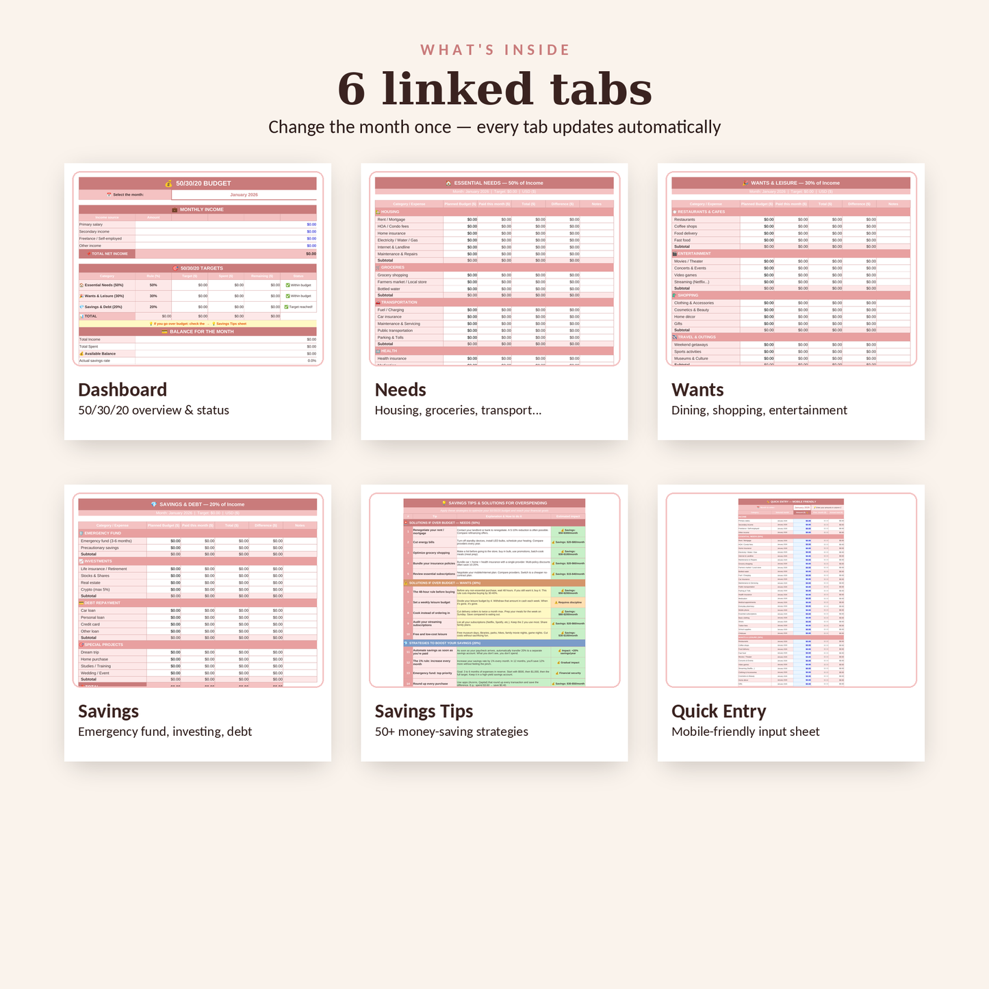 Budget Planner | Digital Budget Planner (English & French) | Excel Budget Tracker
